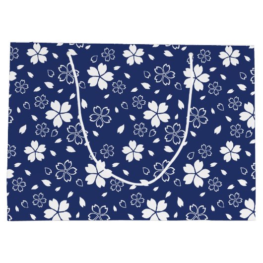 Blue Sakura Pattern Groot Cadeauzakje (Achterkant)