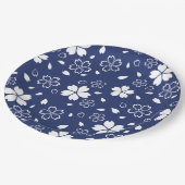 Blue Sakura Pattern Papieren Bordje (Gekanteld)