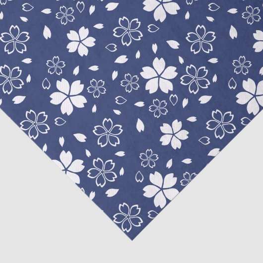 Blue Sakura Pattern Tissuepapier (Detail)