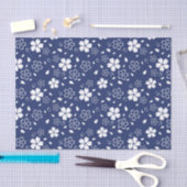 Blue Sakura Pattern Tissuepapier (Craft)