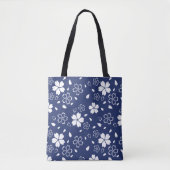 Blue Sakura Pattern Tote Bag (Voorkant)