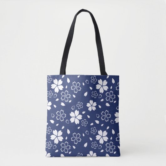 Blue Sakura Pattern Tote Bag (Voorkant)