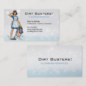 Blue Salute Dirt Busters Schoonmaak Lady Service Visitekaartje (Voorkant / Achterkant)