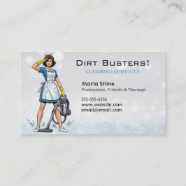 Blue Salute Dirt Busters Schoonmaak Lady Service Visitekaartje