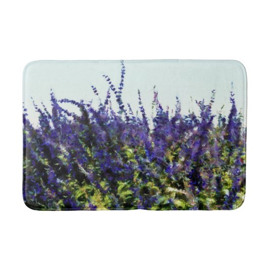 Blue Salvia Art Badmat (Voorkant)