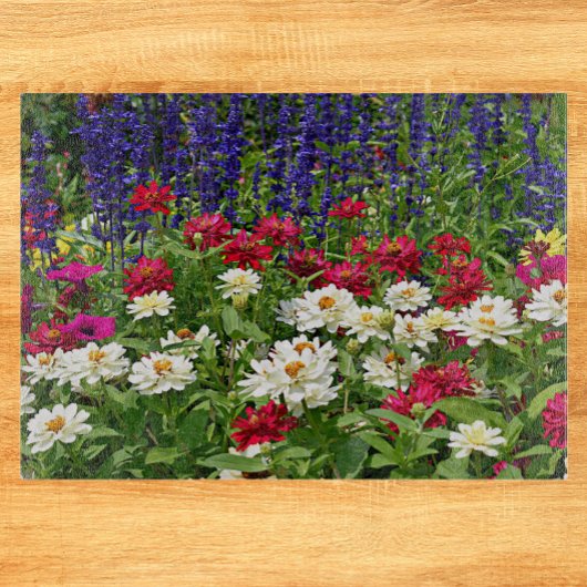 Blue Salvia en Zinnia Garden Floral Snijplank