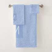 Blue Same Komon Monogrammed Bad Handdoek (Insitu)