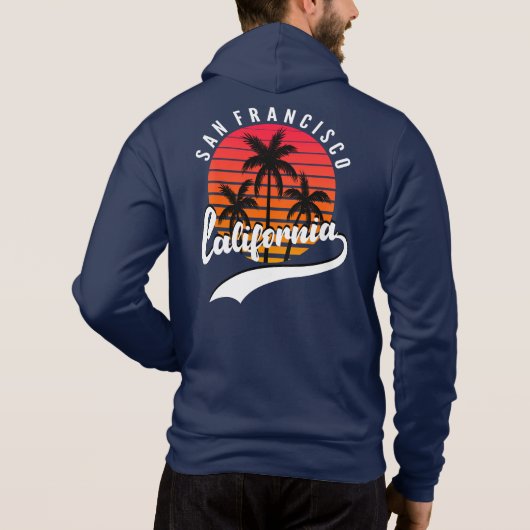 Blue San Francisco Fleece Zip Hoodie (Achterkant)