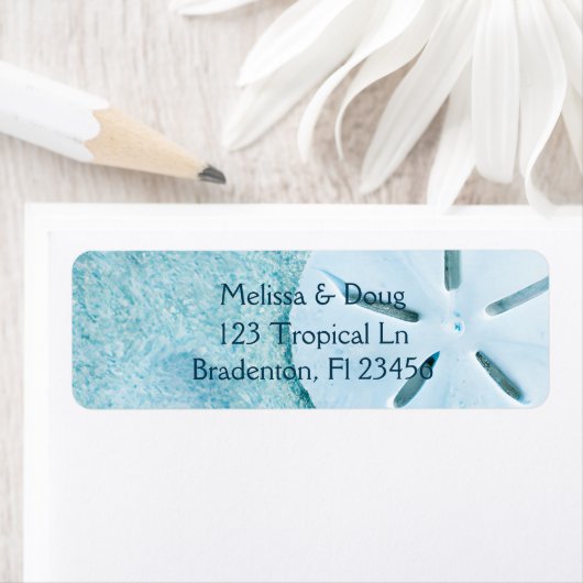 , Blue Sand Dollar Beachy Etiket (Insitu)