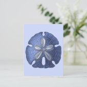 Blue Sand Dollar Briefkaart (Staand voorkant)