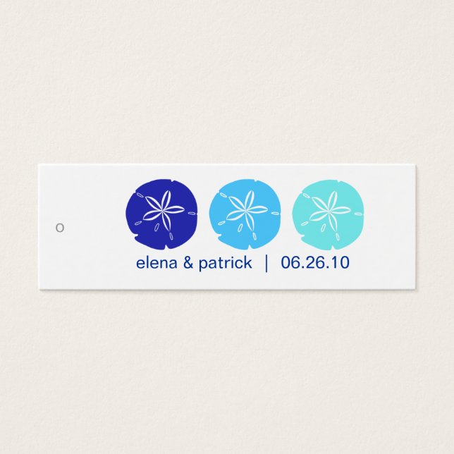Blue Sand Dollar Cadeau Labels Mini Visitekaartjes (Voorkant)