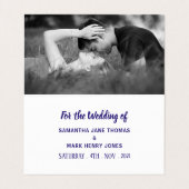 Blue Sand Dollar, foto Save the Date Card Visitekaartje (Binnenkant ongevouwen)