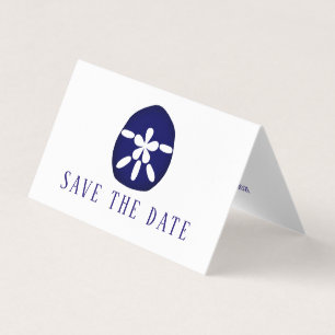Blue Sand Dollar, foto Save the Date Card Visitekaartje