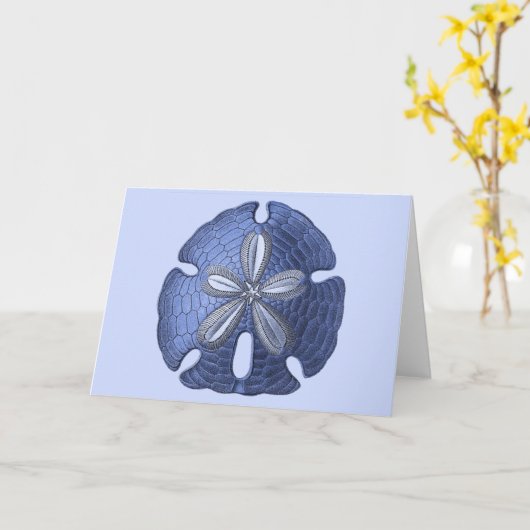 Blue Sand Dollar Kaart (Gele Bloem)