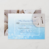 Blue Sand Dollar Oceanic Wedding RSVP-kaart RSVP Kaartje (Voorkant / Achterkant)