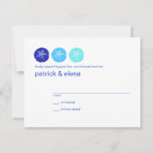 Blue Sand Dollar Wedding RSVP-kaart RSVP Kaartje (Voorkant)