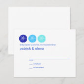 Blue Sand Dollar Wedding RSVP-kaart RSVP Kaartje (Voorkant / Achterkant)