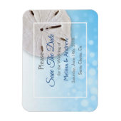 Blue Sand Dollar Wedding Save the Date Magnet Magneet (Verticaal)