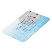 Blue Sand Dollar Wedding Save the Date Magnet Magneet (Linkerzijde)