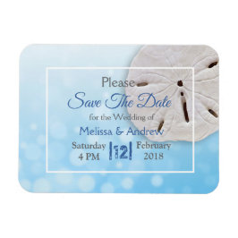 Blue Sand Dollar Wedding Save the Date Magnet Magneet