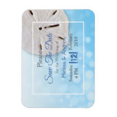Blue Sand Dollar Wedding Save the Date Magnet Magneet (Verticaal)