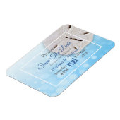 Blue Sand Dollar Wedding Save the Date Magnet Magneet (Linkerzijde)