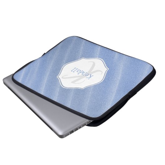 Blue Sand Ripples - Aangepaste laptophoes Laptop Sleeve (Voorkant onderkant)