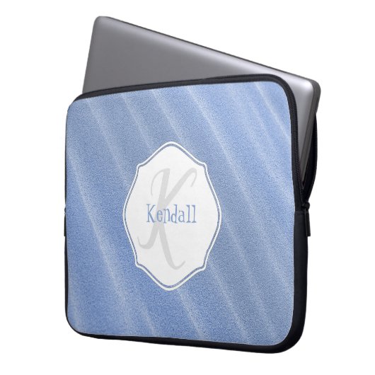Blue Sand Ripples - Aangepaste laptophoes Laptop Sleeve (Voorkant Links)