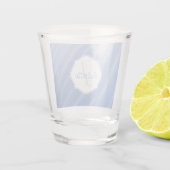 Blue Sand Ripples - Gepersonaliseerd schitterend g Shot Glas (Achterkant)