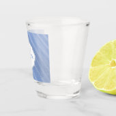 Blue Sand Ripples - Gepersonaliseerd schitterend g Shot Glas (Rechts)