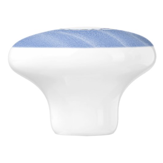 Blue Sand Ripples Monogram Ceramic Pull Keramische Knop (Zijkant)