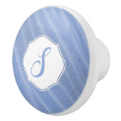 Blue Sand Ripples Monogram Ceramic Pull Keramische Knop (Rechts)
