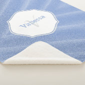Blue Sand Ripples Monogram Sherpa Blanket Deken (3/4)