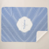 Blue Sand Ripples Monogram Sherpa Blanket Deken (Voorkant (horizontaal))