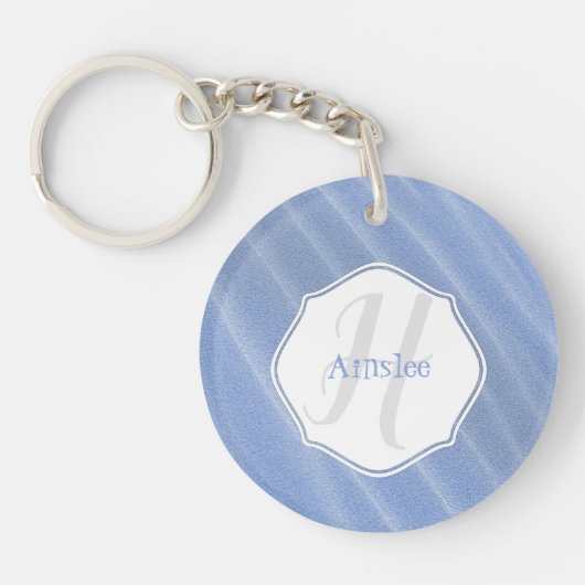 Blue Sand Ripples Personalized Acryllic Sleutelhan Sleutelhanger (Voorkant)