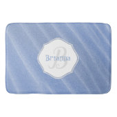 Blue Sand Ripples Personalized Bath Mat (Voorkant)