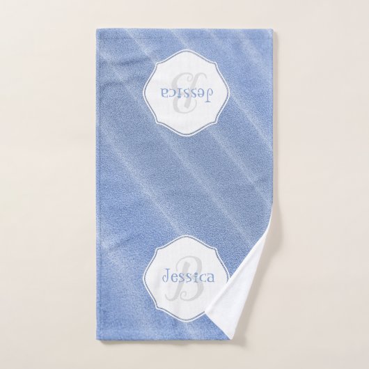Blue Sand Ripples Personalized Bath Towel Set Bad Handdoek (Handdoek)