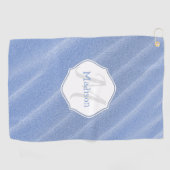 Blue Sand Ripples Personalized Golf Towel Golfhanddoek (Horizontaal)
