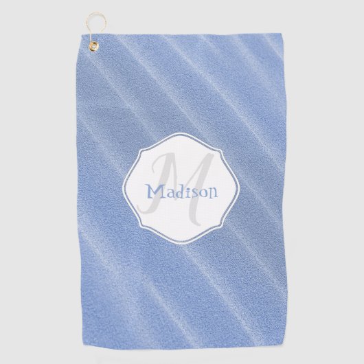 Blue Sand Ripples Personalized Golf Towel Golfhanddoek (Voorkant)