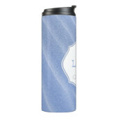 Blue Sand Ripples Personalized Thermal Tumbler Thermosbeker (Gedraaid links)