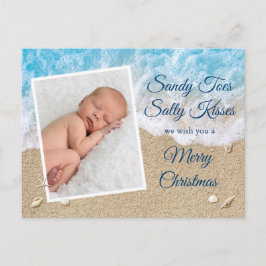Blue Sandy Toes Salty Kisses Merry Kerstmis Briefkaart