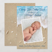 Blue Sandy Toes Salty Kisses Merry Kerstmis Feestdagenkaart (Voorkant / Achterkant)