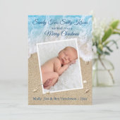 Blue Sandy Toes Salty Kisses Merry Kerstmis Feestdagenkaart (Staand voorkant)