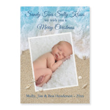 Blue Sandy Toes Salty Kisses Merry Xmas Magnet