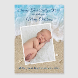 Blue Sandy Toes Salty Kisses Merry Xmas Magnet