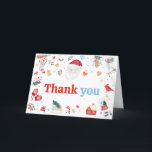 Blue Santa Baby Baby shower Bedankkaart<br><div class="desc">Druk je dankbaarheid uit met Boy Christmas Baby shower Thank You Card Printable, een perfecte manier om je oprechte bedankt te delen. Versierd met schattige baby motieven deze aanpasbare kaart voegt een vleugje zoetheid toe aan uw waardering. Personaliseer om uw bedankt op de meest charmante en onvergetelijke manier over te...</div>