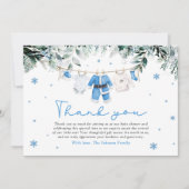 Blue Santa Baby Christmas Baby shower Dank u Kaart (Voorkant)