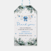 Blue Santa Baby Christmas Clothesline Baby shower Cadeaulabel (Voorkant)
