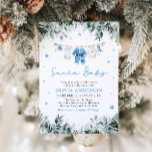 Blue Santa Baby Christmas Clothesline Baby shower Kaart<br><div class="desc">Vier de aankomende komst met een feestelijke draai met onze Blue Santa Baby Christmas Clothesline Baby shower Invitation! 🎅👶 Dit schattige ontwerp is voorzien van babykleding die aan een feestelijke waslijn hangt met een charmant blauw Santa-thema, ideaal voor een op vakantie geïnspireerd baby shower. De zachte blauwe tinten en kerstelementen...</div>