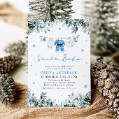 Blue Santa Baby Christmas Clothesline Baby shower Kaart